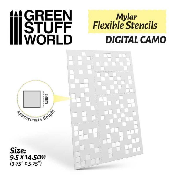 mylar flexible Stencils digital camo